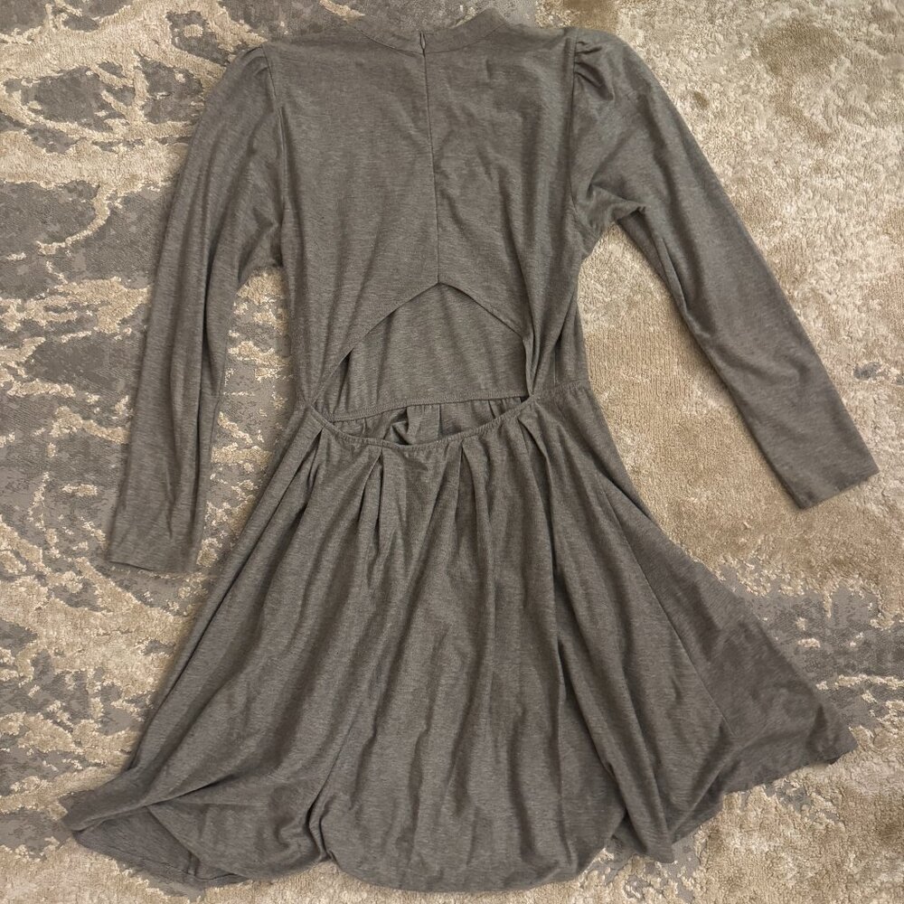 Stylish Grey Dress with Back Cut-Out